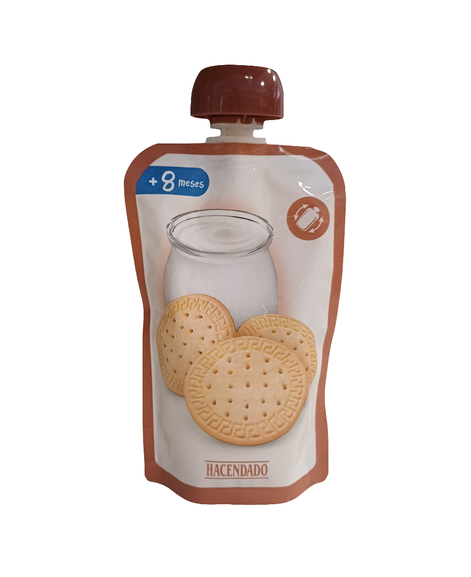 Milch-Keks-Püree +8 Monate - Postre lácteo infantil de galleta +8 meses