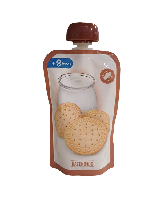 Milch-Keks-Püree +8 Monate - Postre lácteo infantil de galleta +8 meses