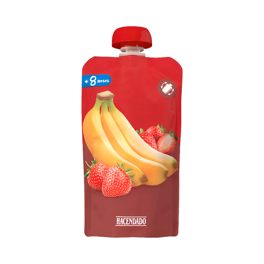 Erdbeer-Bananenpüree +8 Monaten - Papilla fresa y plátano +8 meses